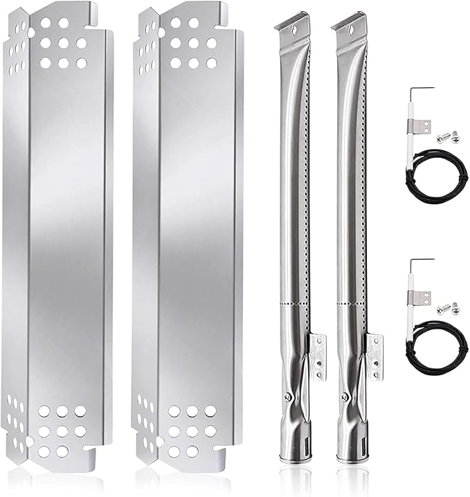 Criditpid Grill Replacement Parts for Nexgrill 2 Burner 720-0864M, 720-0864R, 720-0864, 4 Burner 720-0830H, Grill Heat Plates Tent, Burner and Igniters for Nexgrill 720-0864M Replacement Parts.