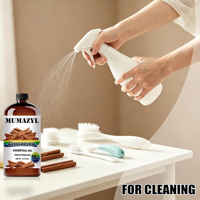 Cinnamon Essential Oil, Cinnamon Oil 16 Fl Oz 480ML for Diffuser Humidifier Yoga Cleaning DIY Candle Soap Making MUMAZYL Essential Oils