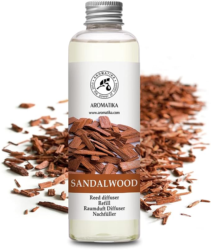 Reed Diffuser Refill Sandalwood 6.8 Fl Oz - 200ml - Room Diffuser Refill - Home Fragrance - Scented Diffuser - Fresh Fragrance - Aromatherapy - Air freshener - Fresh and Long Lasting Fragrance