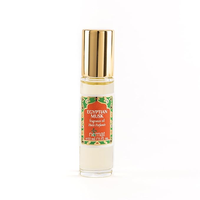 Egyptian Musk Perfume Oil Roll-On - Egyptian Fragrance Oil Roller (No Alcohol) Perfumes for Women and Men by Nemat Fragrances, 10 ml / 0.33 fl Oz