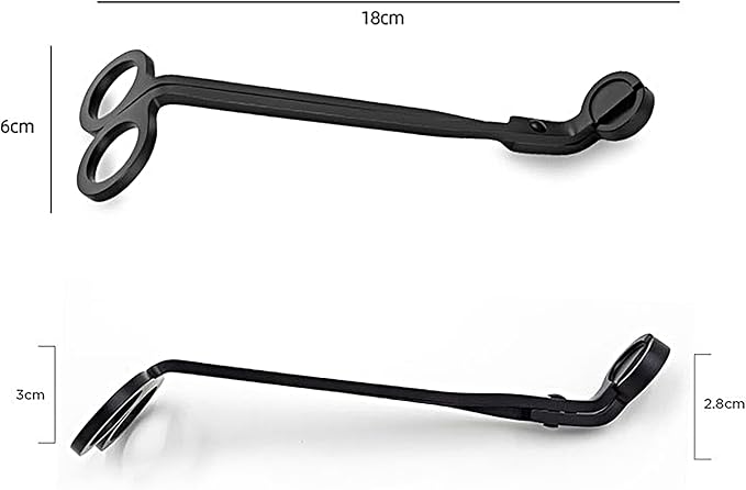 2pcs Candle Wick Trimmer, Polished Wicker Scissors, go deep into The Candle to Cut Spent Chips, Allow The Cleaner to Burn and Prevent Smoke buildup (Black)
