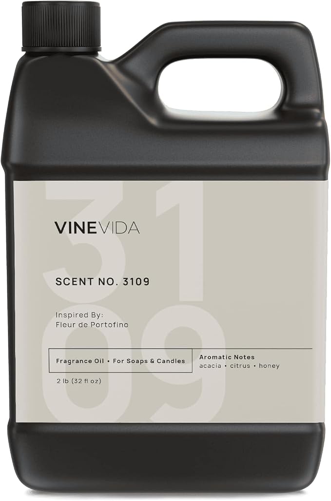 VINEVIDA Scent NO. 3109 Fragrance Oil - 32oz (2lbs) - Inspired by: Fleur de Portofino Fragrance Oil for Candle Making - Made in USA Candle Scents Scents for Soap Making