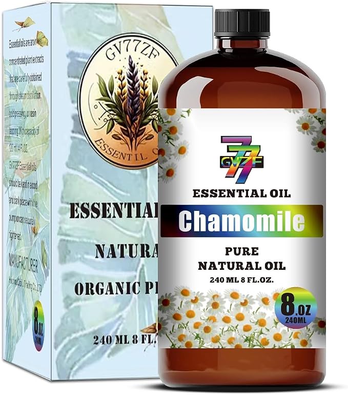 Chamomile Essential Oil, Chamomile Oils, for Diffuser, Sleep, Humidifier, DIY Candles, Soap, Yoga, Gift, Essential Oil, GV77ZF Chamomile Fragrance Oil - 8 fl oz (240 ml)