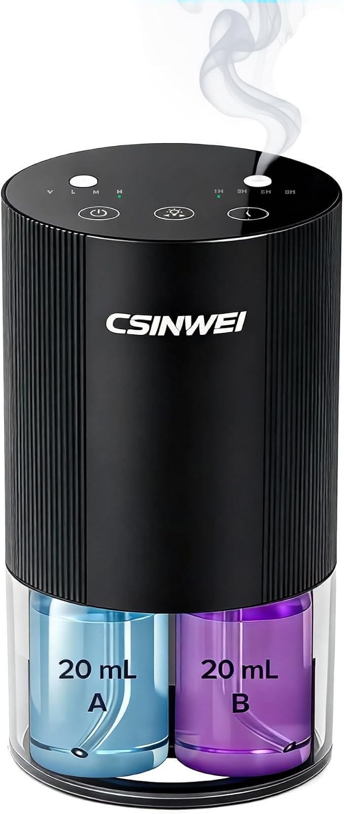Dual Nozzle Waterless Essential Oil Diffuser for Home Large Room, Car, Office, Portable Battery Operated Aromatherapy Scent Diffusers, Mini Cordless Air Freshener, 5 Timers & 4 Mist Levels