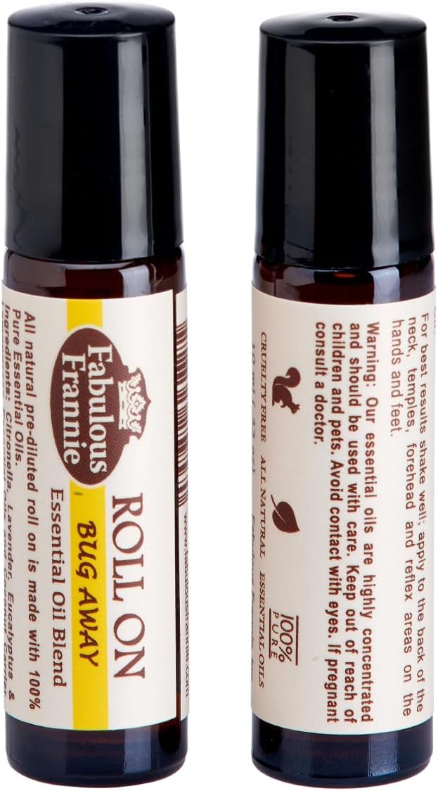 Fabulous Frannie Bug Away Essential Oil Blend Roll-On Made with Pure Essential Oils 10 ml