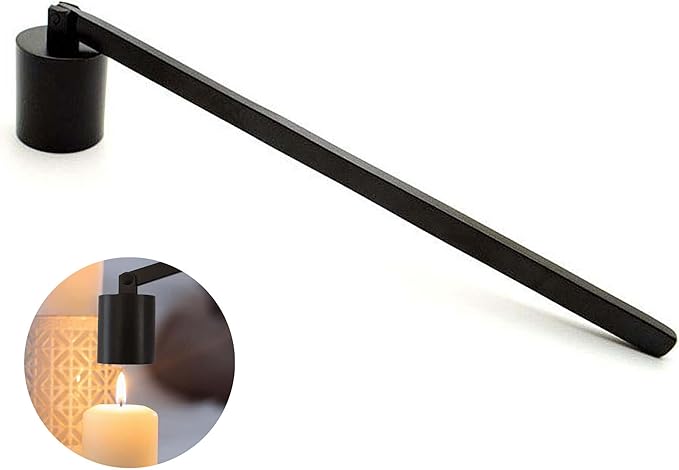 Candle Snuffer, Candle Snuffer Extinguisher with Long Handle, Black Stainless Steel Wick Flame Snuffer for Putting Out Candle Flame Safely