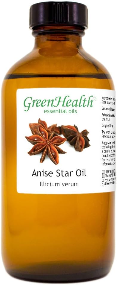 Essential Oil - 8 fl oz (100% Pure & Uncut) - GreenHealth (Anise Star)