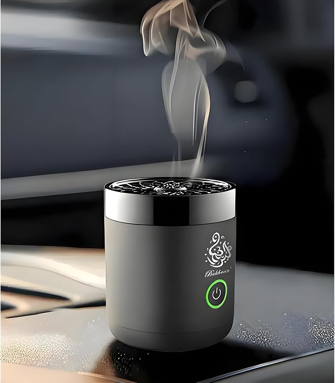 Luxury Electric Bakhoor Burner 2025 Portable USB Type-C Rechargeable Mini Incense Diffuser Arabic bakhoor Muslim Incense Holder for Car and Home,Mb2 Black