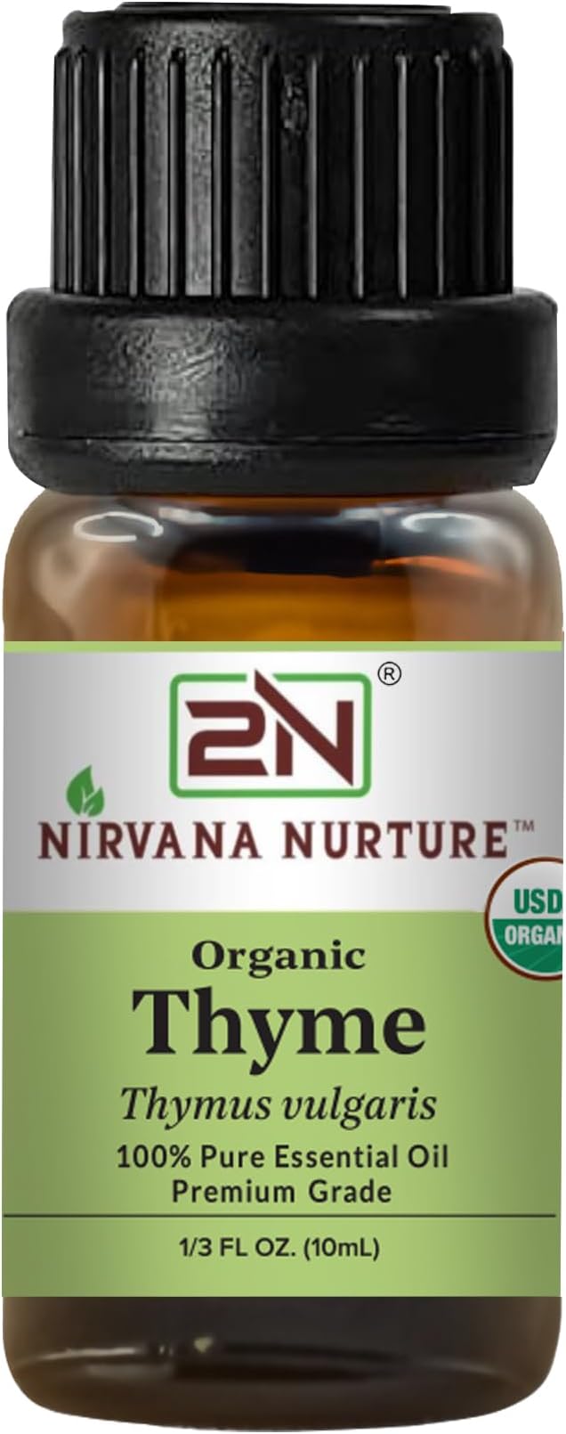 Thyme Essential Oil, USDA Certified Organic, 100% Pure Undiluted, Aromatherapy Oil for Diffuser, Hair & Skin Care
