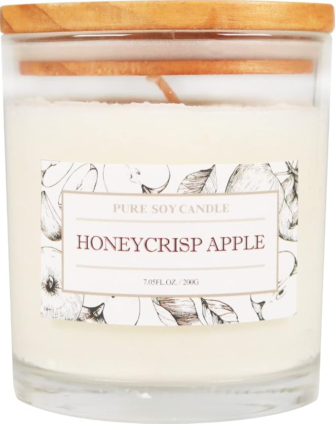 Aronica Pet Safe Candles Apple Scented, Long Lasting Scented Candles, Honeycrisp Apple Candle Clean Non Toxic, Fruity Candles Scented
