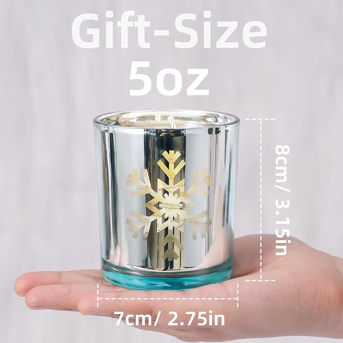 Viyffo 5oz Heat-Activated LED Light Up Scented Candle - Cedarwood, Non Toxic Soy Candle in Decorative Silver-White Jar, Night Light Candle for Bedroom, Bathroom & Living Room, Novelty Gift for Women