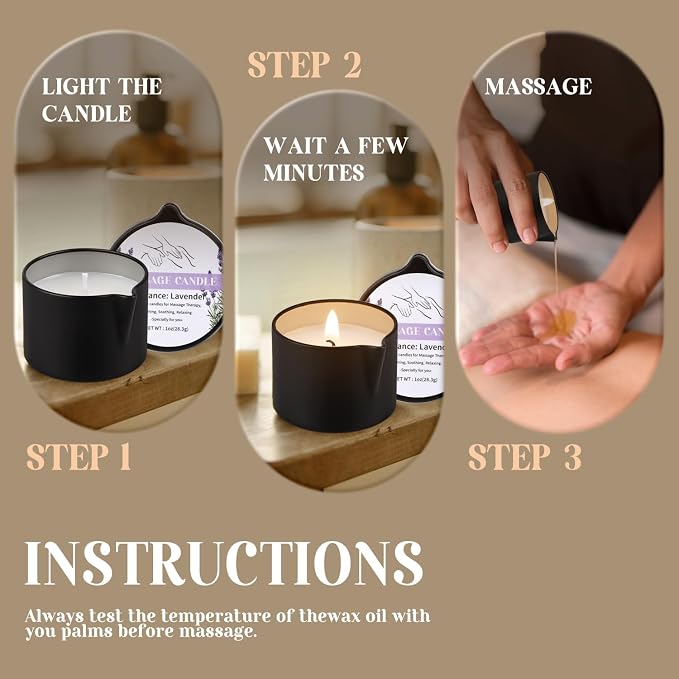 12pcs Massage Oil Candle,Moisturising Natural Soybeans Gift Sets,1oz Low Temperature Body Oil Scented Candles for Home Spa & Relaxation
