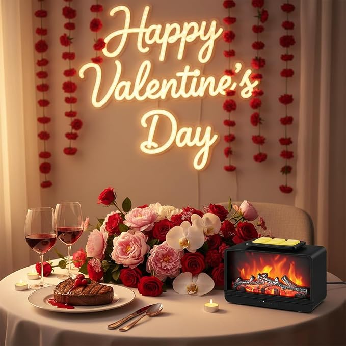 Wax Melt Warmer, Electric Fireplace Wax Warmer with Timer Wax Melter for Scented Wax, Candle Melt Warmer Flame Fragrance Oil Burner for Home Bedroom Office Decor, Gift for Mother's Day