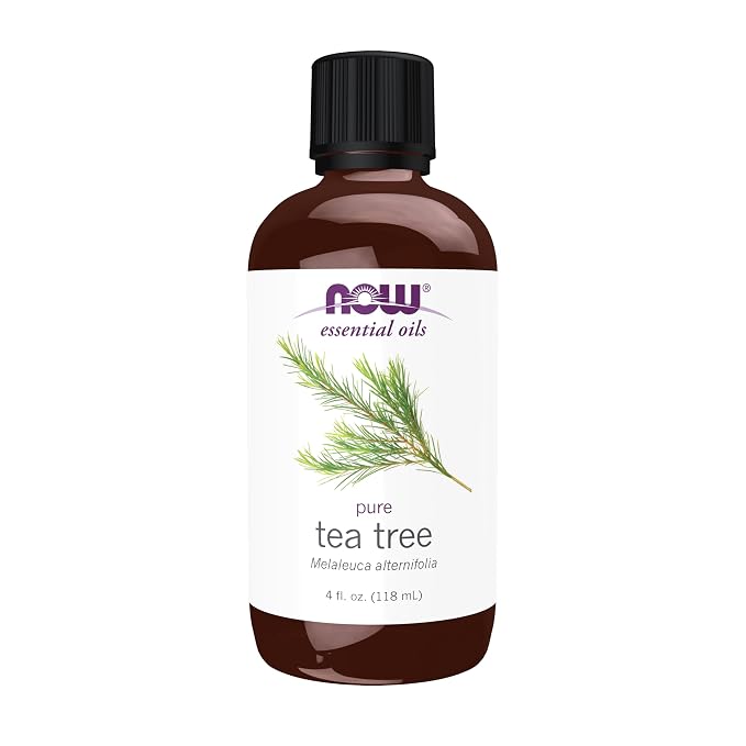 NOW Essential Oils, Tea Tree Oil, Cleansing Aromatherapy Scent, Steam Distilled, 100% Pure, Vegan, Child Resistant Cap, 4-Ounce