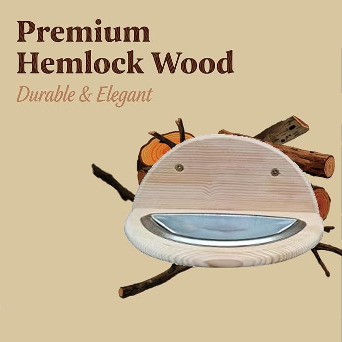 Sauna Essential Oil Cup, Stainless Steel Aroma Bowl, Aroma Diffuser, Premium Hemlock Wood Aroma Holder, Perfect Sauna Accessories