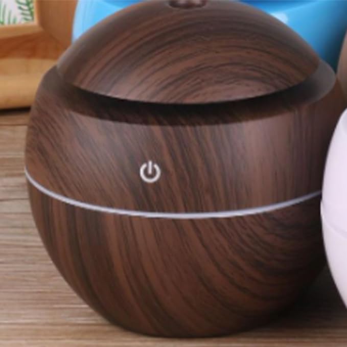 Wood Grain Humidifier, Portable Mini Humidifier Compact Portable 5V 2W USB Aroma Diffuser Quiet Essential Oil Diffuser for Bedrooms Living Rooms Office Car