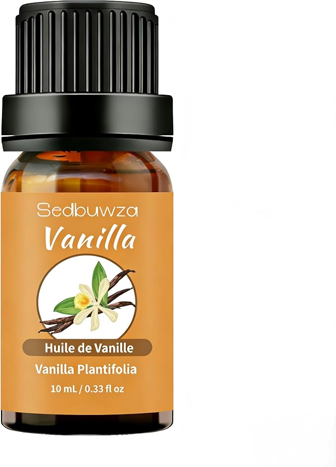 Sedbuwza Vanilla Essential Oil, Pure Organic Vanilla Fragrance Oil for Diffuser, Humidifier, Soap, Candle, Perfume