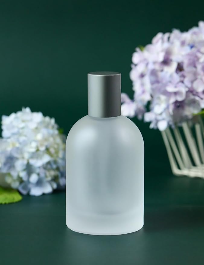100ml/3.4 Oz Glass Spray Bottle Perfume Atomizer,Empty Travel Refillable Perfume Spray Bottle with 3 Kinds of Dispenser (Frosted Glass, 100ml)