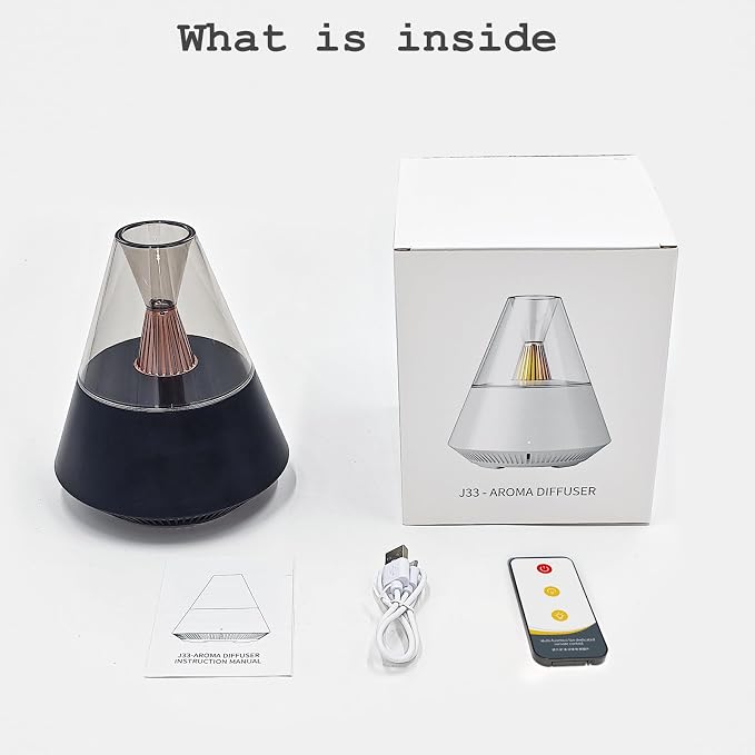 TriPro Essential Oils Aroma Diffuser,Portable Humidifier with Cool Mist and Warm Light Effect,Remote Control,150 ml Capacity,for Bedroom, Office, Living Room, Yoga (Black)