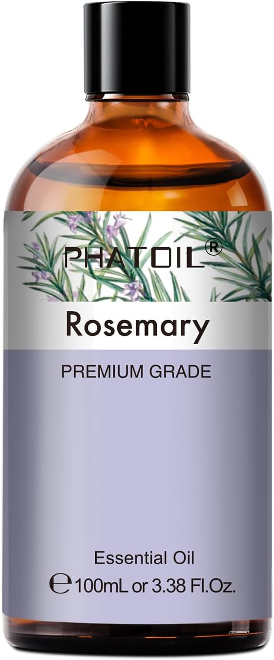 PHATOIL 3.38FL.OZ Rosemary Essential Oil, for Aromatherapy Diffusers, Humidifiers, Great for DIY Candle and Soap Making, Huge 100ML Bottle