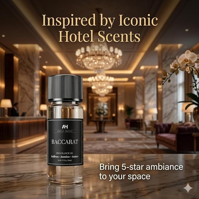 Baccarat Rouge Diffuser Oil 20ml – Hotel Scent for Home – Inspired by Baccarat Perfume – Aromatherapy Oil with Saffron, Jasmine & Oakmoss – Luxury Essential Oil Refill for Diffusers