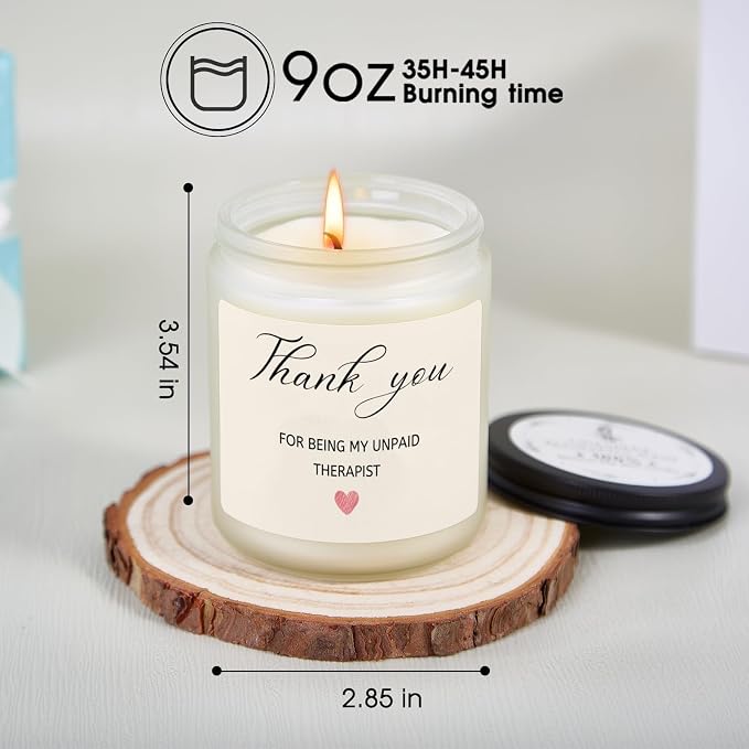 Best Friend Birthday Gifts for Women, Unique Friendship Therapist Gift for Besties Sister Mom Nurse Coworkers, Thank You Gifts for Teacher, Christmas Birthday Lavender Scented Soy Candles