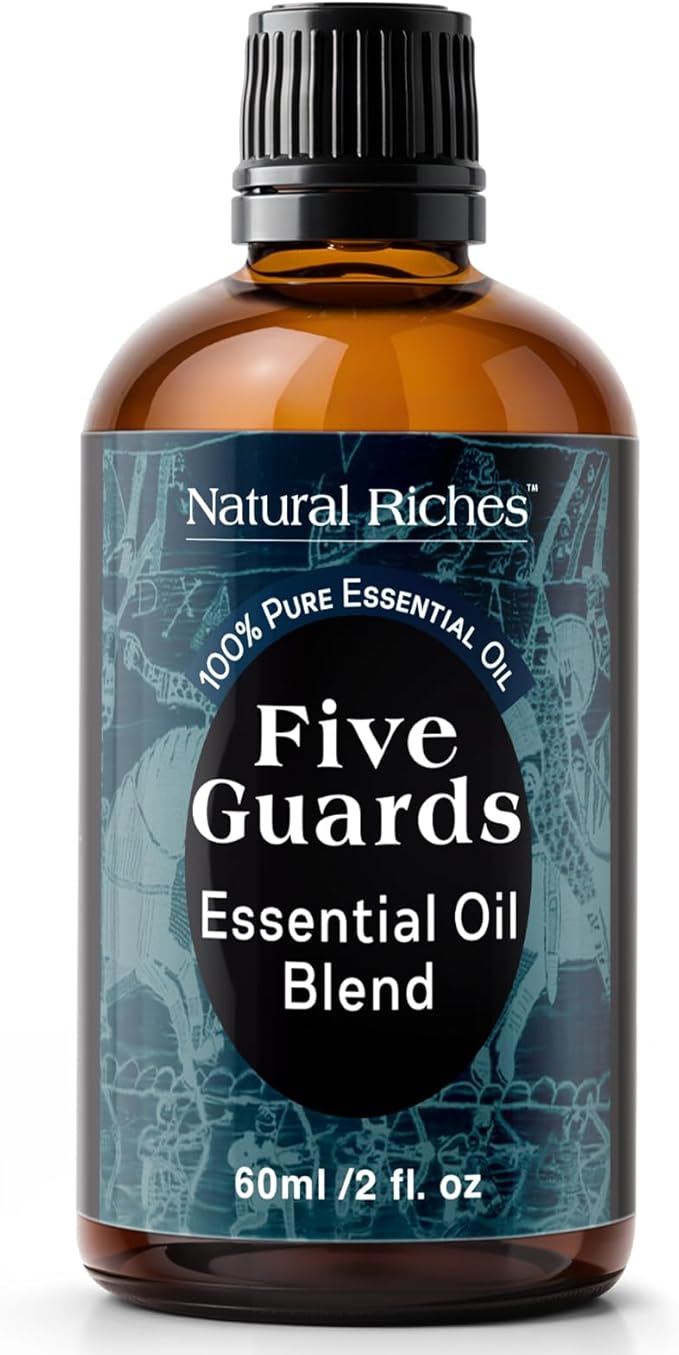 Natural Riches Five Guards Essential Oil Blend Health Shield for Aromatherapy with Clove Cinnamon Lemon Rosemary Eucalyptus Oil 2oz