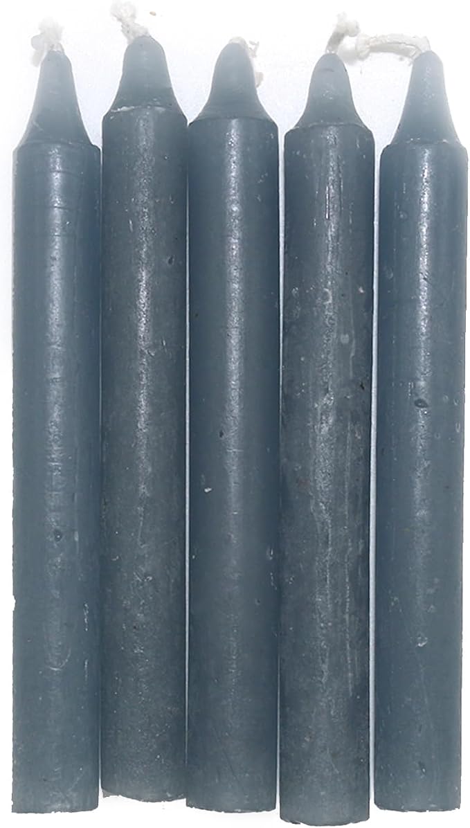 SOUL STICKS 4" Scented Ritual Candles Chime Taper Premium Candles 20 pcs for Rituals, Ceremonies, Meditation, Altar and Spells (Gray/Lemongrass)