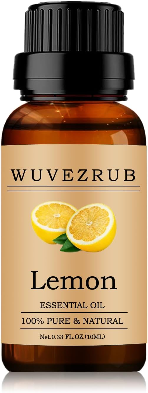 Lemon Essential Oils 10ML, 100% Pure and Natural Essential Oil for Aromatherapy Diffuser - 0.33 Fl Oz/Lemon