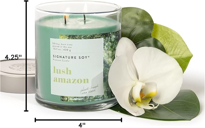 Signature Soy Lidded Lush Amazon Scented Candle