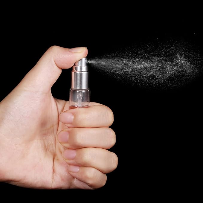 20 Pack Set 10ML Protable Refill Bulk Atomizer Spray Travel Perfume Bottle Hydrating Empty Bottle (Silver Caps)
