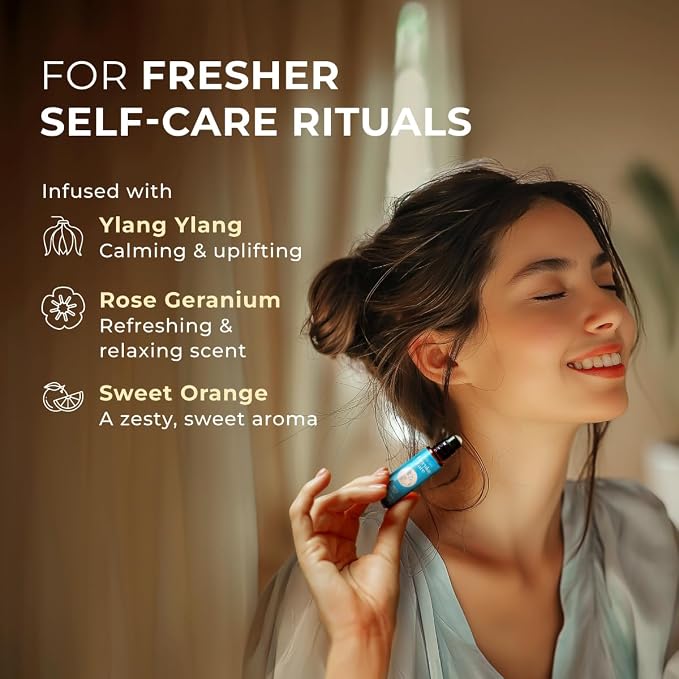 Stress Relief Essential Oils for Diffuser & Stress Relief Essential Oil Roll On Set - Essential Oils Set - 2x0.34 fl oz - Gya Labs