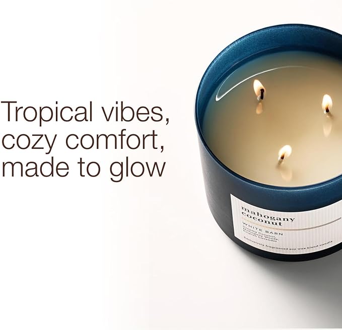 Bath & Body Works 3-Wick Candle, Mahogany Coconut Candle, Strong Throw, Long-Lasting Burn Up to 45 Hours, Exclusively Fragranced Soy Wax Blend, 14.5 oz - 1 Pack