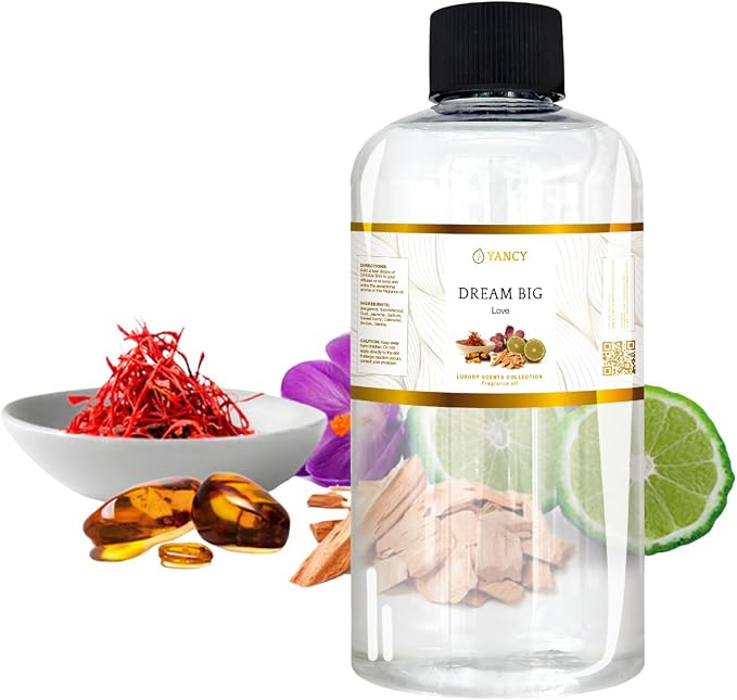 YANCY Dream Big Luxury Collection Fragrance Oil (8 oz), Sweet Fruity Scent, Inspiring Aroma for Diffusers, Oil Burners & Aroma Lamps, Boosts Motivation and Enhances Workspace Energy