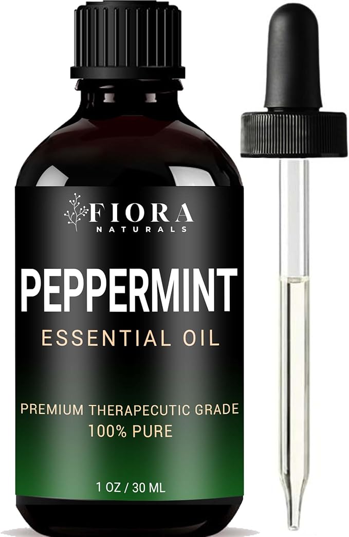 Peppermint Oil by Fiora Naturals – 100% Pure Peppermint Essential Oil, Mentha Piperita Mint Oil for Aromatherapy Diffuser, Skin, Hair, Scalp, DIY Soap & Candle Making, Aceite de Menta