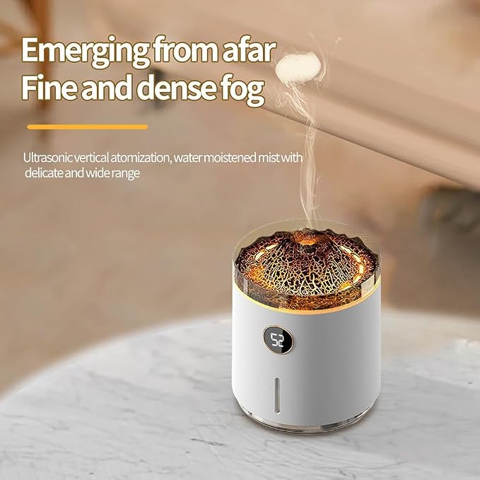 Aroma Diffuser with 350mL Water Tank, Flame and Smoke Modes, Auto Shut Off Safety Technology, Intelligent Timer, Ultra Quiet 30dB Operation for Bedroom or Office (black)