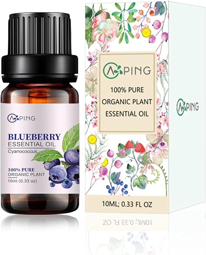 Blueberry Essential Oil - 100% Pure Organic Natural Plant (Cyanococcus) Blueberry Oil for Diffuser, Aroma, Spa, Massage, Yoga, Perfume, 0.33oz