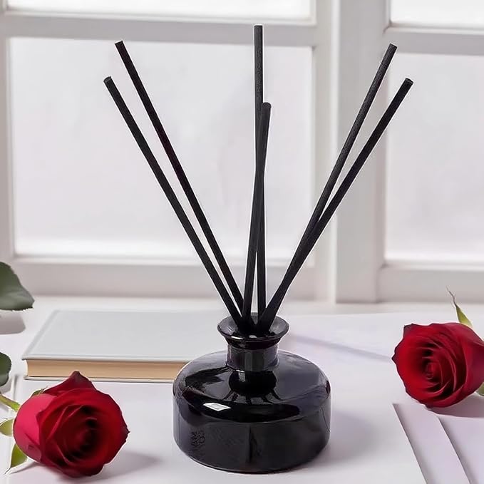 200ML/6.7OZ Black Glass Diffuser Bottle Empty Refillable Aromatherapy Container Jar for Perfume Fragrance Essential Oils