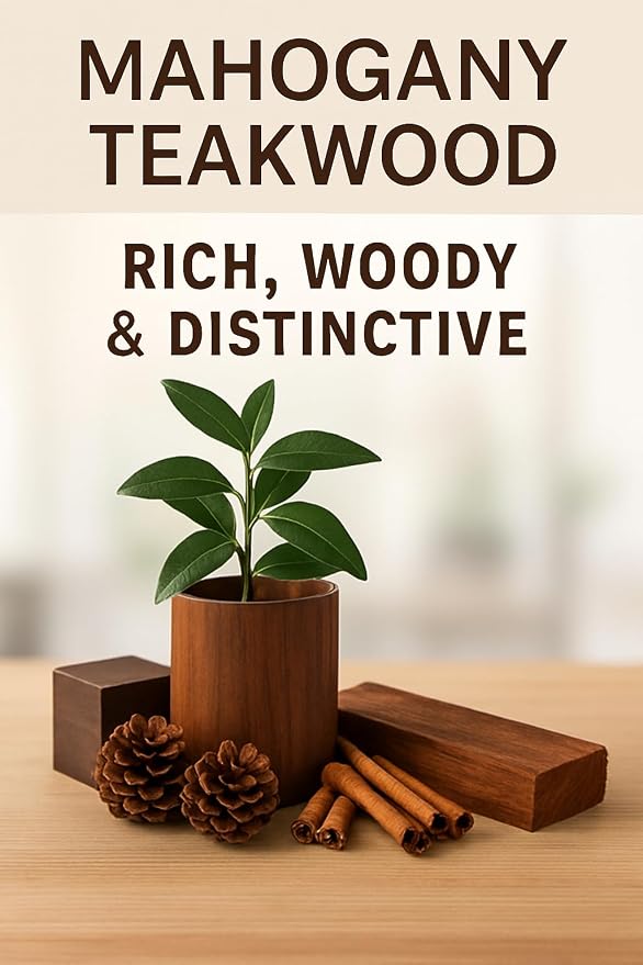 Teakwood Aromatherapy Candle 12 oz | 100% All-Natural Soy Wax & Essential Oil Infused | 40+ Hour Burn Time | Pet Safe + Smoke Odor Eliminating | Handmade in U.S.A. | Non-Toxic Candles