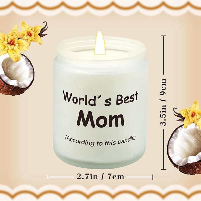 Lihome Mothers Day Gifts for Mom from Daughter Son, Funny Mother's Day, Fathers Day, Birthday, Thanksgiving, Christmas Gifts, Vanilla Coconut Candles