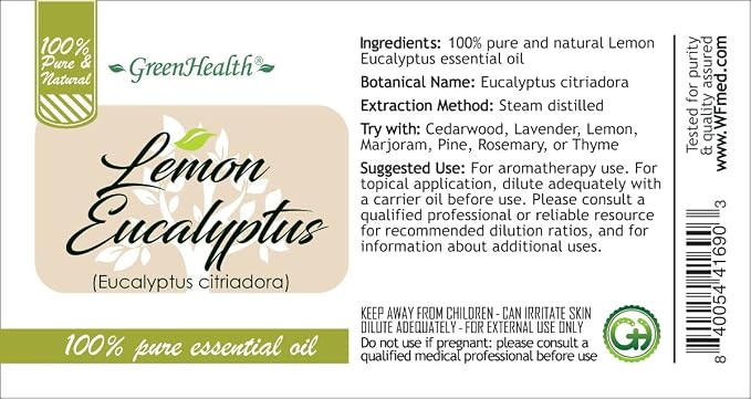 GreenHealth Lemon Eucalyptus Essential Oil - 16 fl oz - Aluminum Bottle