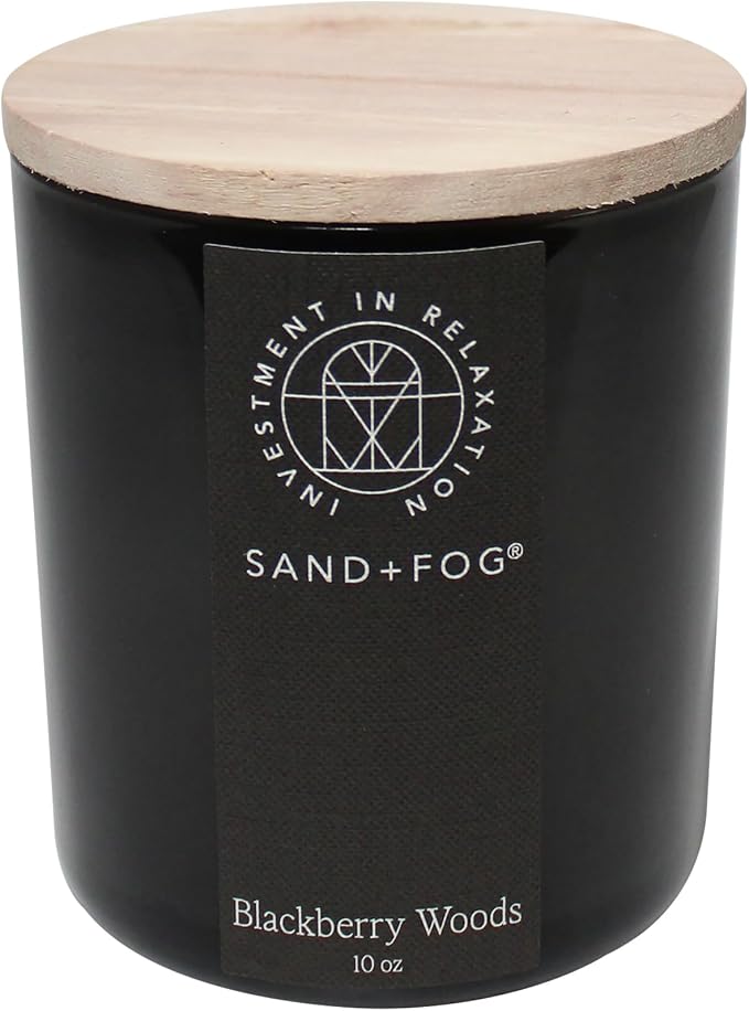 Sand + Fog Scented Candle - BlackBerry Woods – Additional Scents and Sizes – 100% Cotton Lead-Free Wick - Luxury Air Freshening Jar Candles - Perfect Home Decor – 10oz