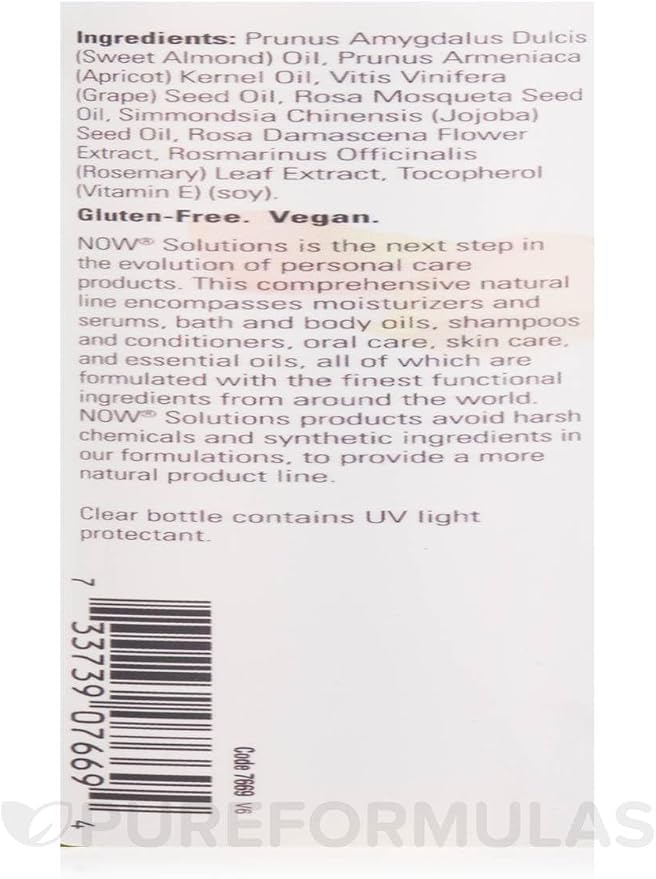 NOW Solutions, Tranquil Rose Massage Oil, Body Moisturizer for Dry Sensitive Skin, Promotes Healthy-Looking Skin, 8-Ounce (Pack of 2)