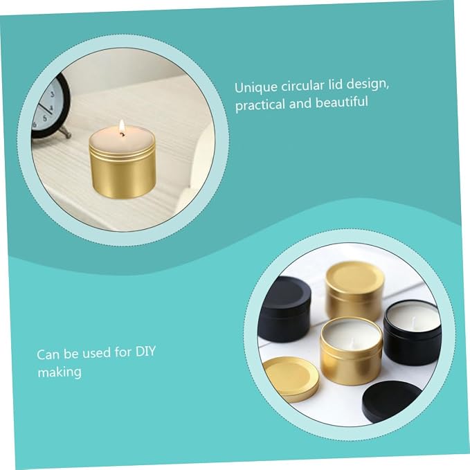 CORHAD 4pcs Aluminum Candle Jars for Candle Making Black Scented Containers Practical Storage for Solid and Liquid for Home Decor and Parties