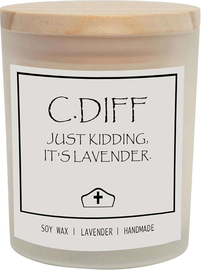 Smells Like C. Diff Candle, Funny Nurse Gift for Women, Rn Gifts for Nurses, Nurse Appreciation Graduation Gifts, Nurses Practitioner Gift, Lavender Scented Candle