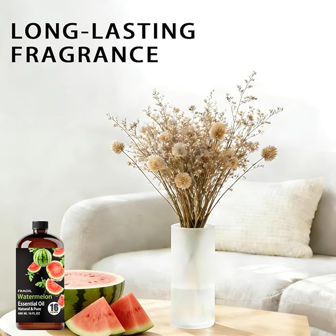 Watermelon Essential Oil, Watermelon Oil 16 Fl Oz 480ML for Diffuser Humidifier Yoga Cleaning DIY Candle Soap Making Essential Oils