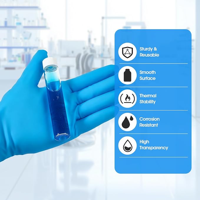 30ml Clear Glass Vials with Screw Caps and Plastic Stoppers, Small Liquid Sample Vial, Glass Tubes, Leak-Proof Vial, 12PCS(White Cap)