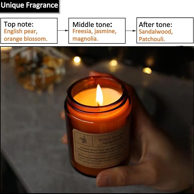 Soy Candle Set for Home Scented, Freesia Candles Set, Relaxing Stress Relief - Bubble Candle and Fragrance - Gifts for Women, Mom, Best Friend, Wife, Birthday