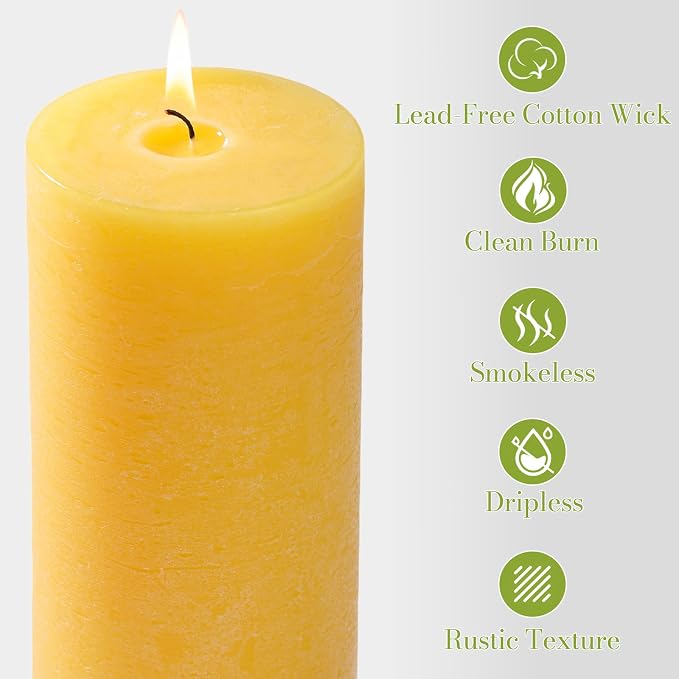 Citronella Candles Pillar, 2.8x6 Inch, 75 Hours Long Burn Time, Citronella Pillar Candle for Summer Home, Plant-Based Essential Oil Lemongrass Candle for Indoor/Outdoor
