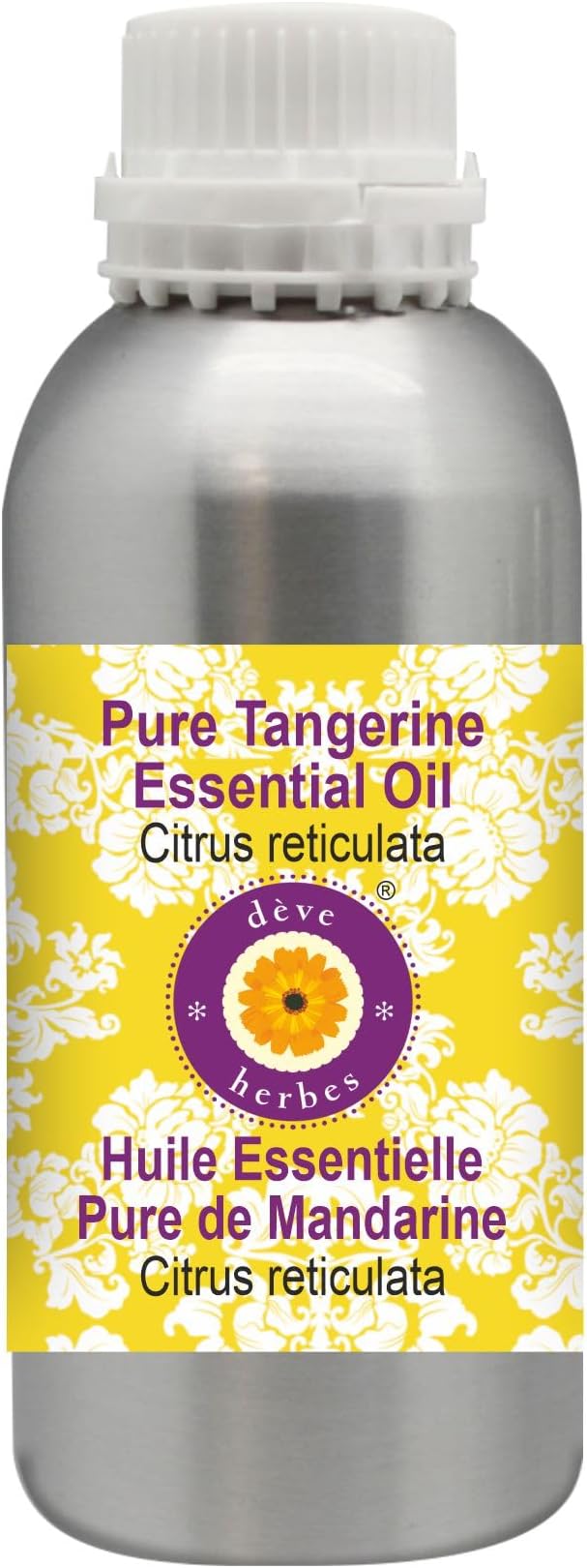 Deve Herbes Pure Tangerine Essential Oil (Citrus reticulata) Steam Distilled 300ml (10 oz)